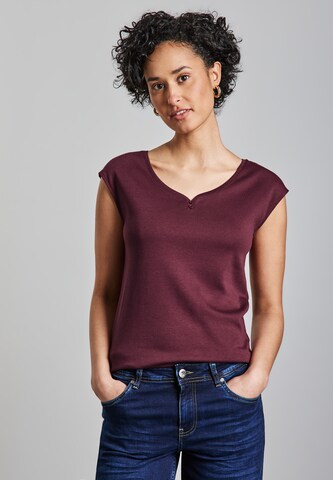 STREET ONE Long Shape Shirt mit Knöpfen in Rot: Vorderseite