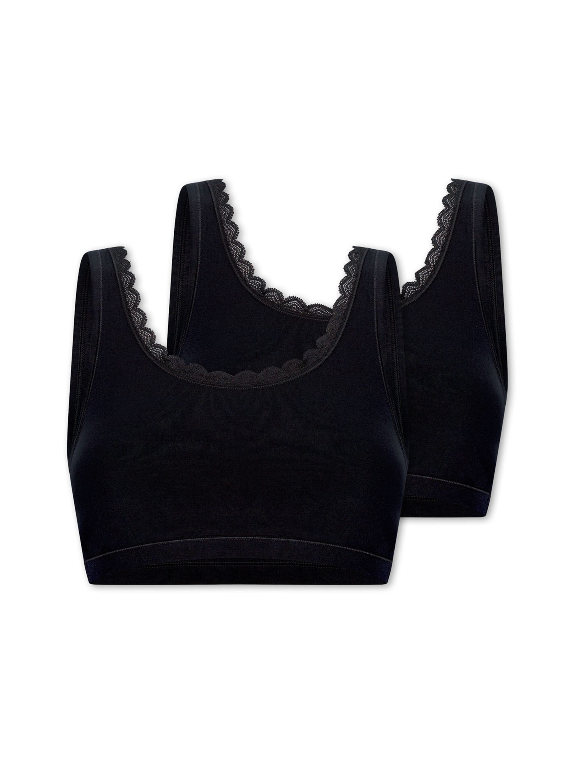 Soutien-gorge ' Cotton Lace ' uncover by SCHIESSER en noir : devant