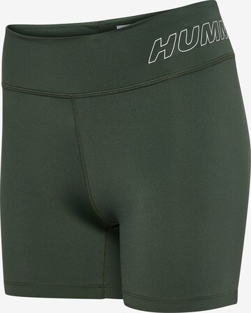 Skinny Pantaloni sport 'Fundamental' de la Hummel pe verde