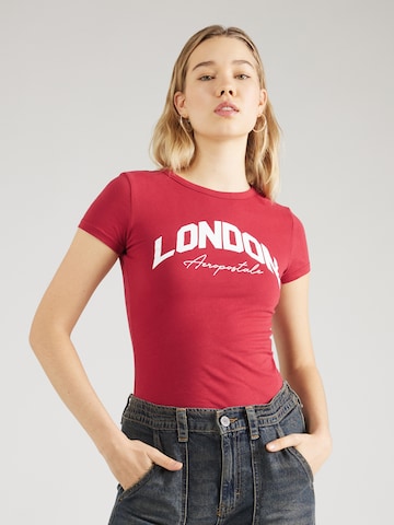 AÉROPOSTALE T-shirt 'LONDON' i röd: framsida