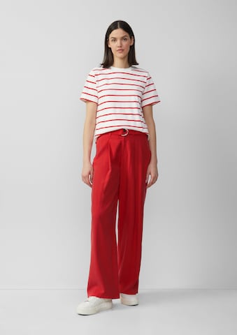 Wide leg Pantaloni con pieghe di s.Oliver in rosso: frontale