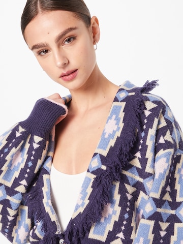 Warehouse Knit cardigan 'Aztec' in Blue