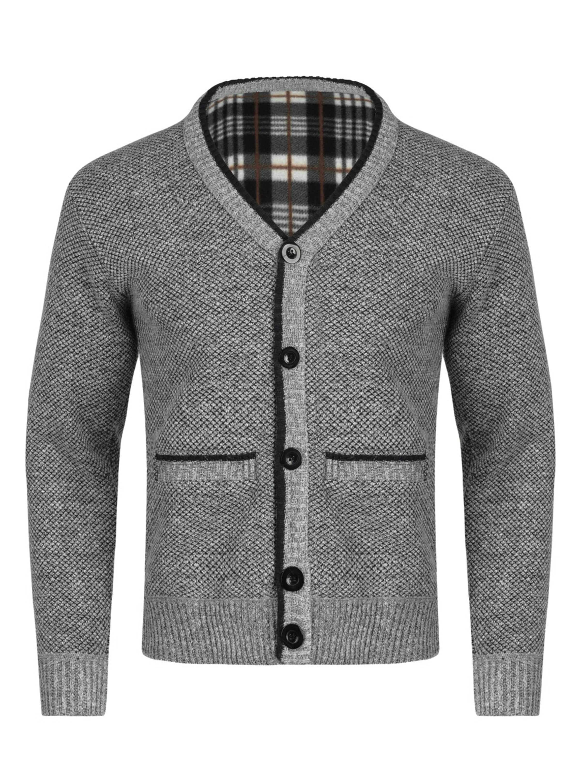 YOUTHUP Strickjacke 'Anschmiegsam'‌ in Grau: Vorderseite