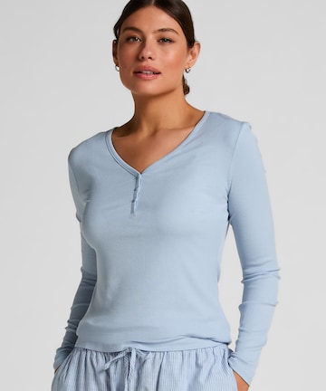 Hunkemöller Slaapshirt 'Henley' in Blauw