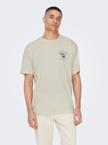 Only & Sons T-shirt 'Farris Life' i beige: framsida