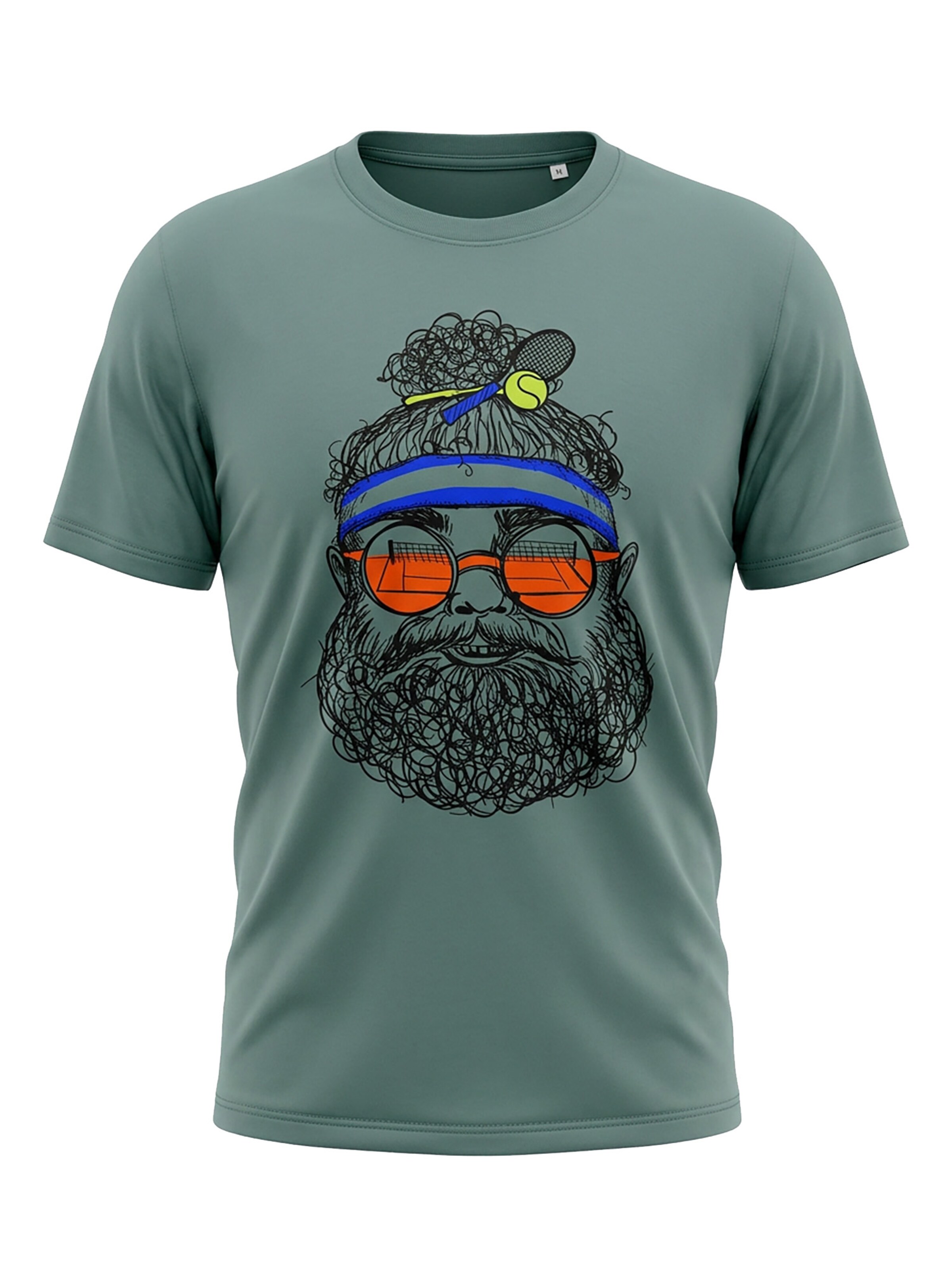 karlskopf Shirt 'TENNISSPIELER' in Green: front