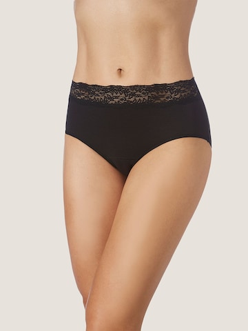 zd ZERO DEFECTS Panty 'Atenea lace high waist panty soy fiber ' in Schwarz: Vorderseite