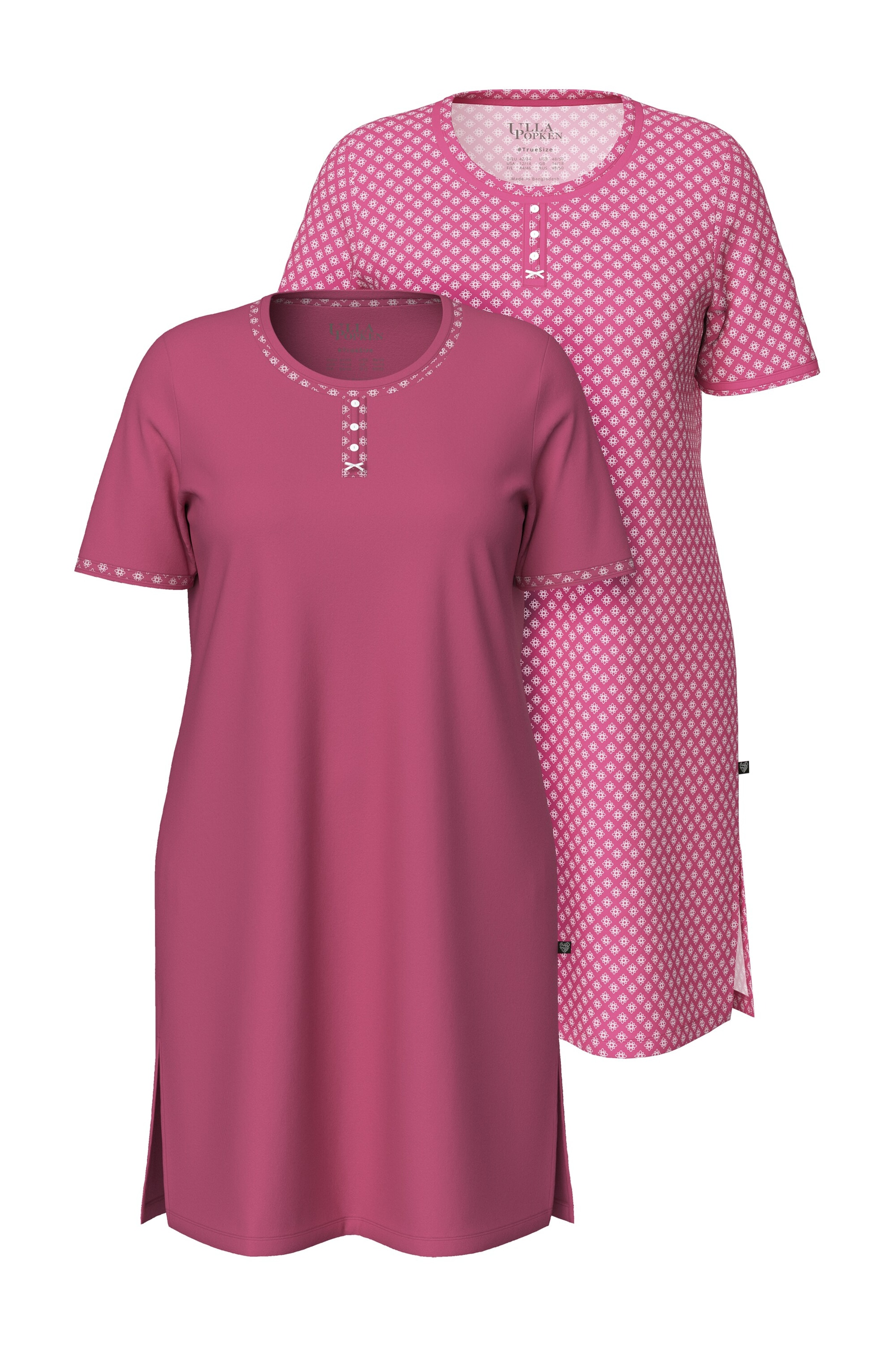 Ulla Popken Nachthemd in Pink: Vorderseite