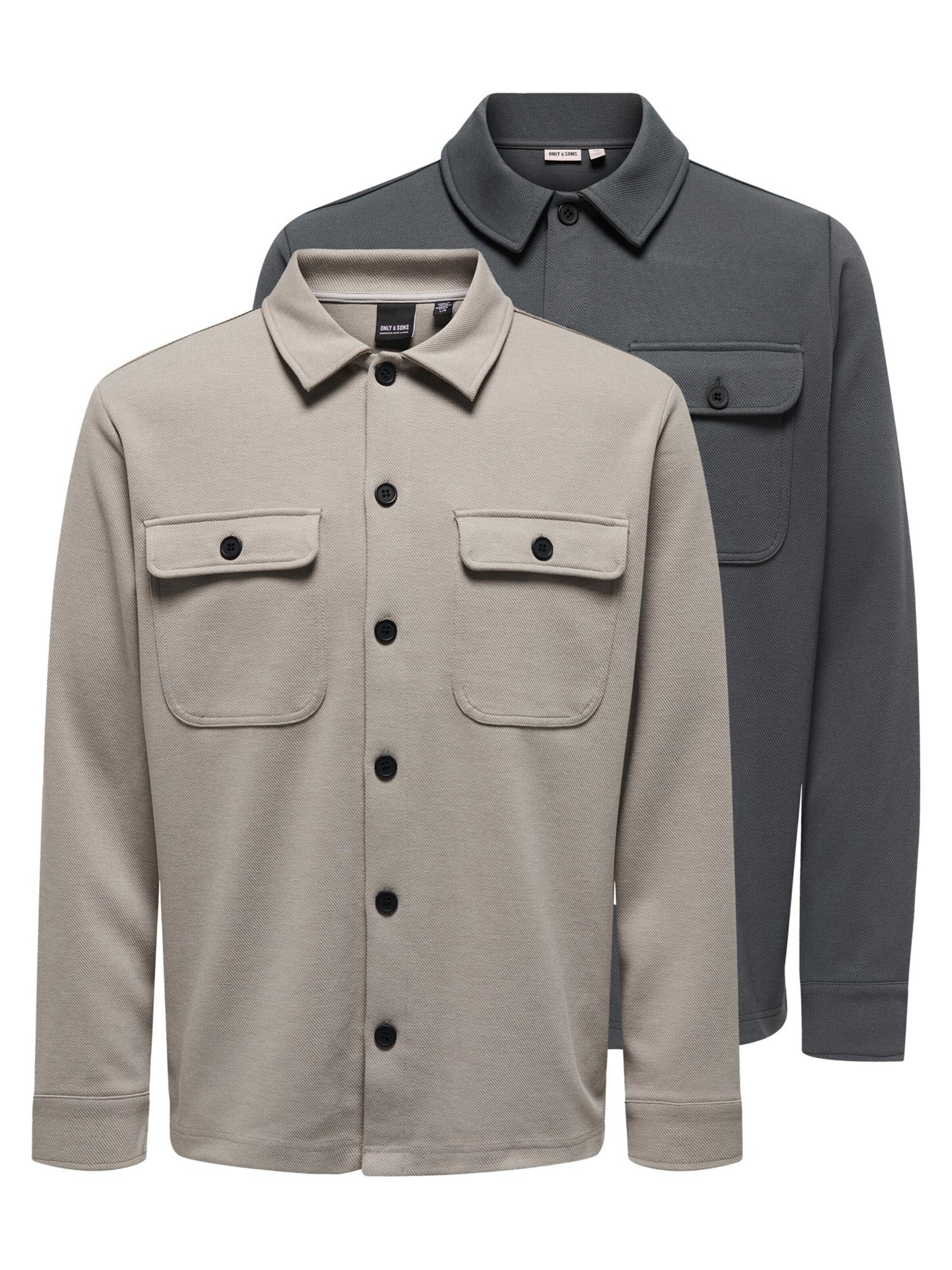 Only & Sons Hemd 'Newkodyl'‌‌‌‌‌‌ in Grau: Vorderseite