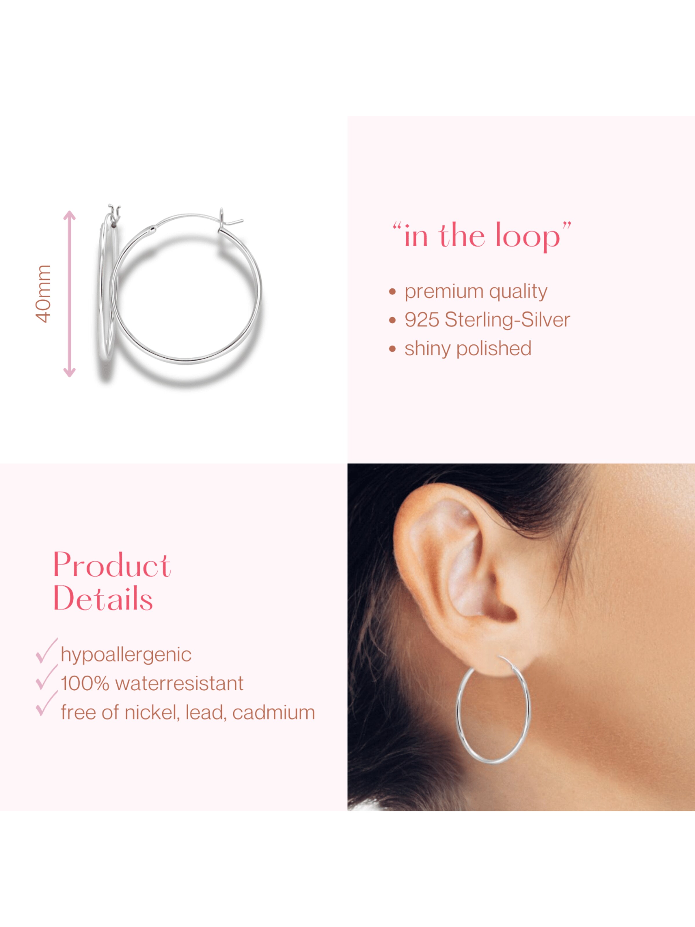 ARS-ARGENTI Earrings 'IN THE LOOP' in Silver