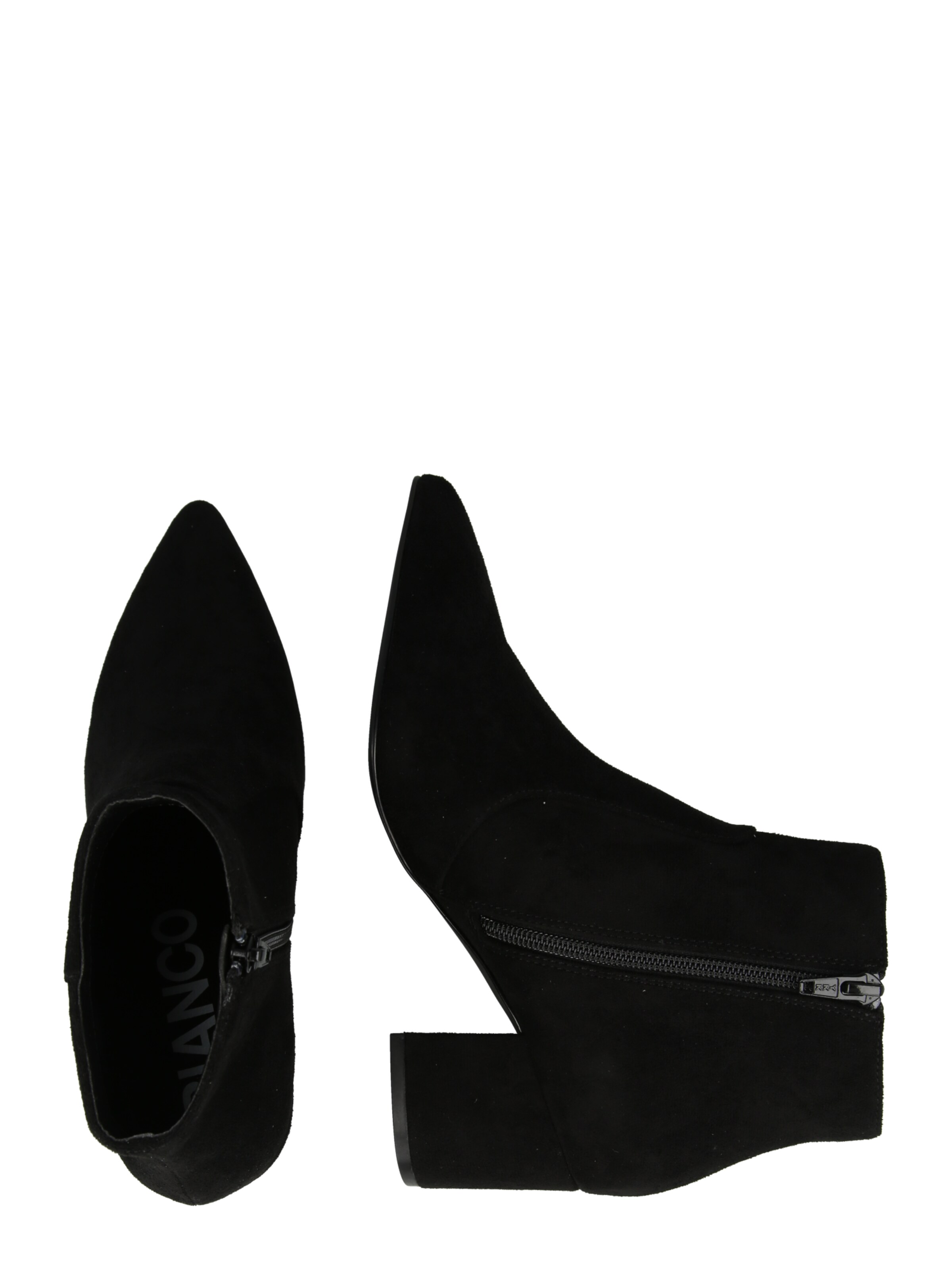 Bianco Stiefeletten 'Faux Suede' in Schwarz