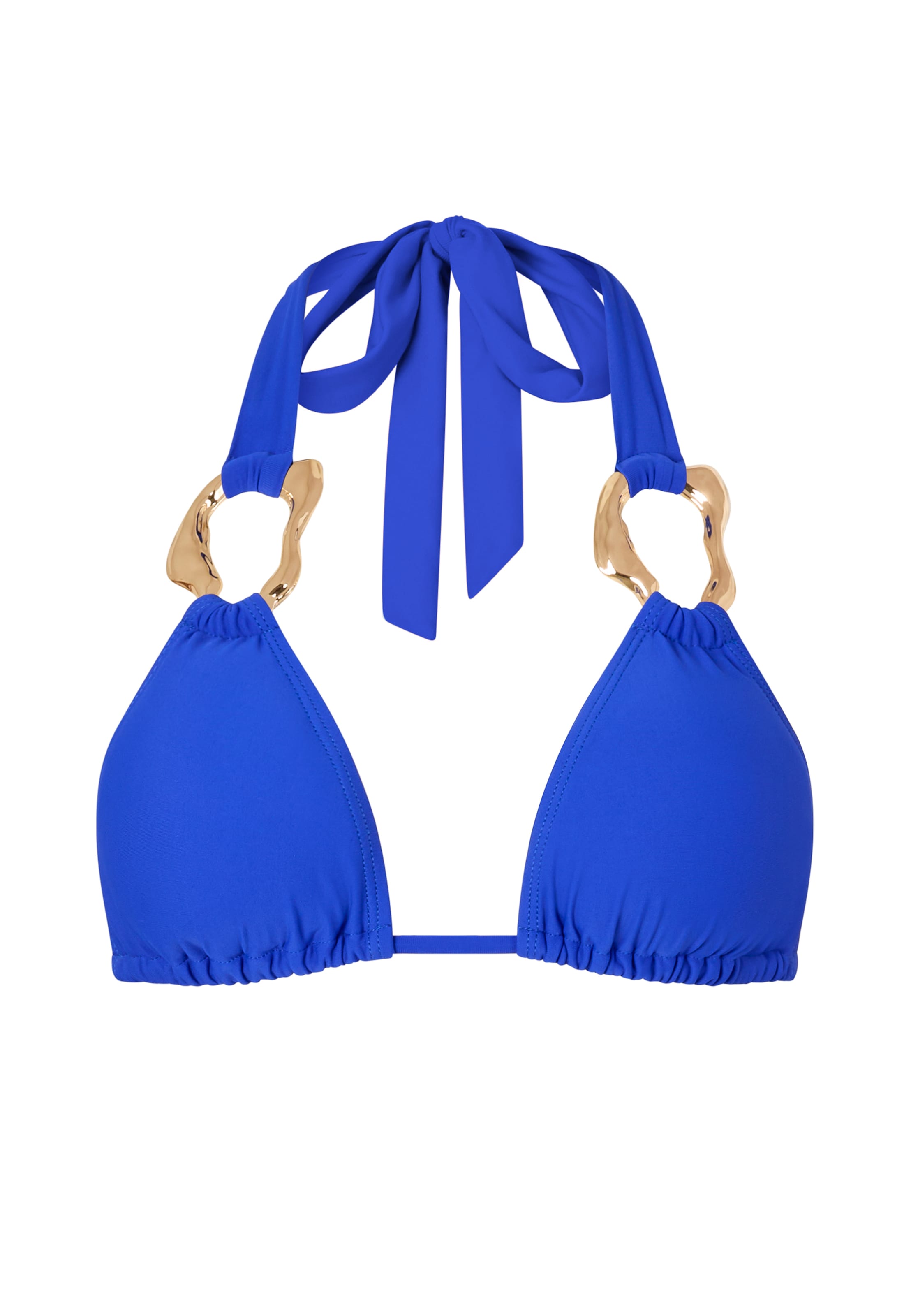 Moda Minx Triangel Bikinitop in Blau: Vorderseite