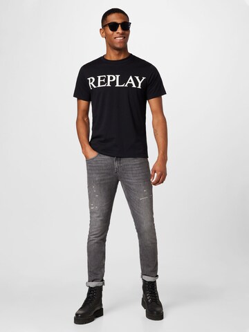 REPLAY T-shirt i svart