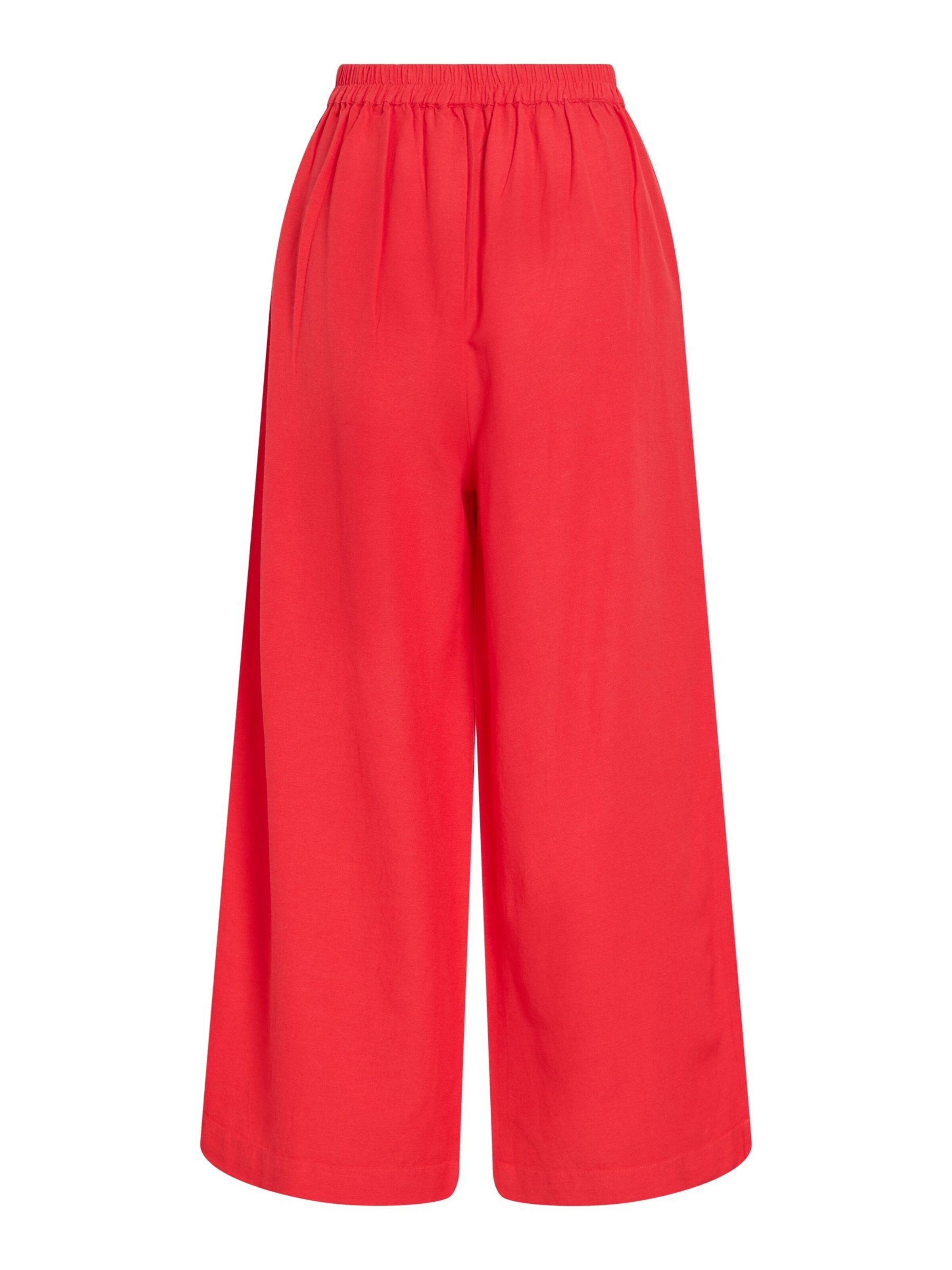 VILA Wide Leg Bukser 'VIPRISILLA' i rød