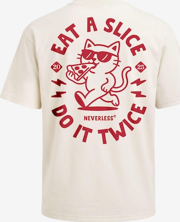 Neverless Shirt 'Eat a Slice' in Beige: Vorderseite