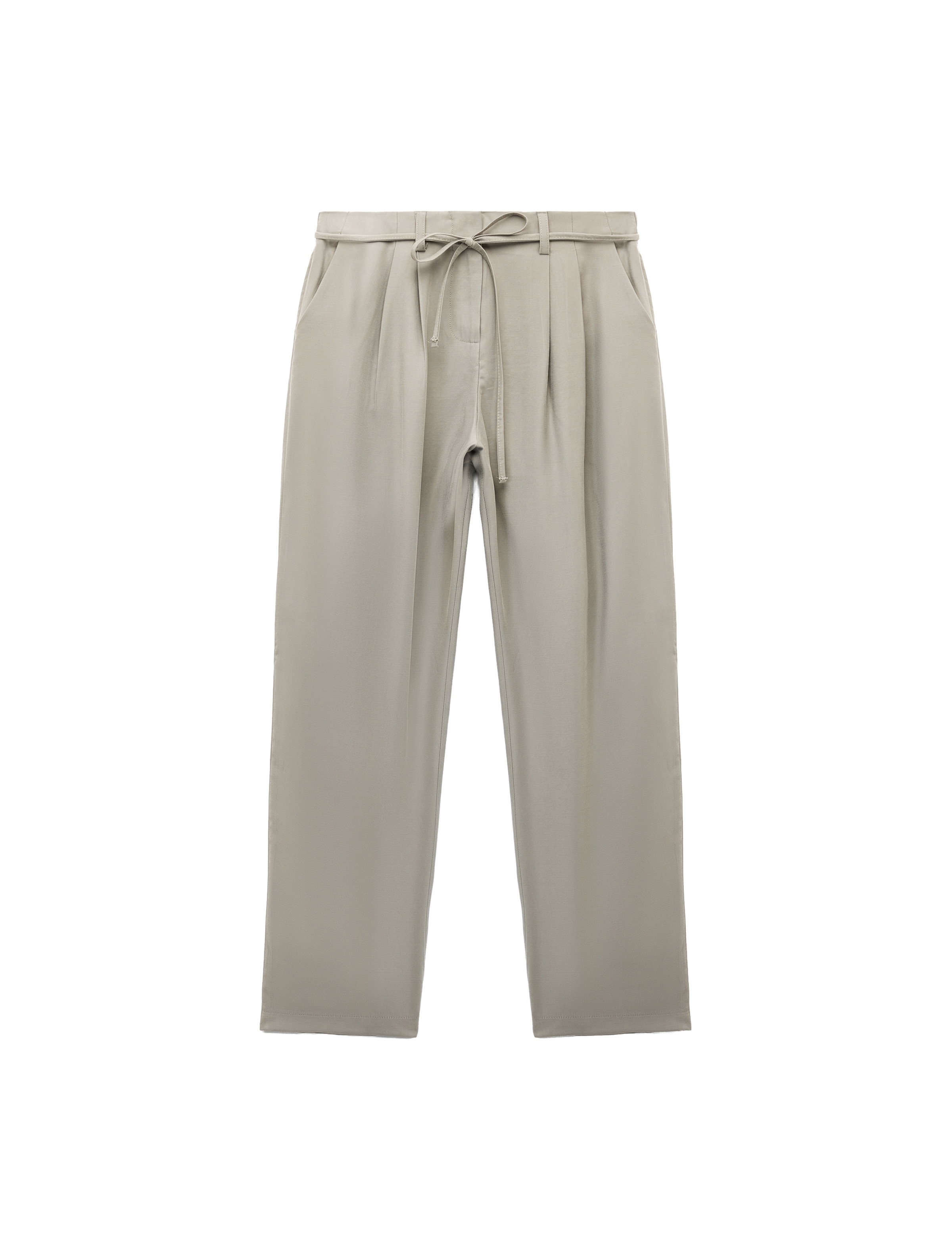 Koton Pleat-Front Pants in Brown: front