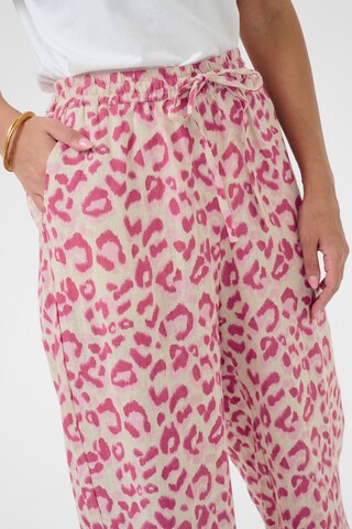 Cream Wide leg Trousers 'Bellis' in Pink