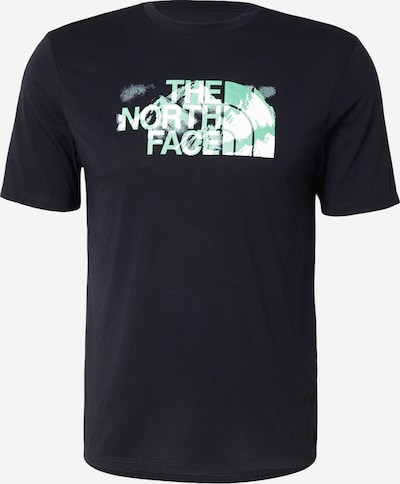 XS dydžio Sportiniai marškinėliai 'FOUNDATION' iš THE NORTH FACE, spalva – šviesiai žalia / juoda / balta, Prekių apžvalga