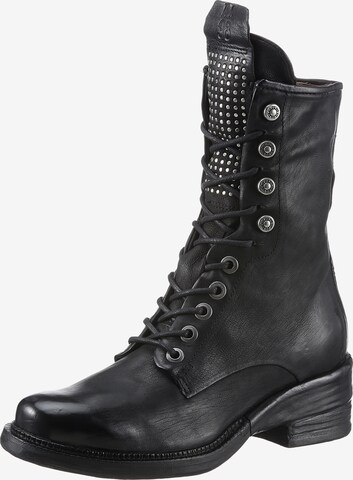 A.S.98 Lace-Up Ankle Boots in Black: front