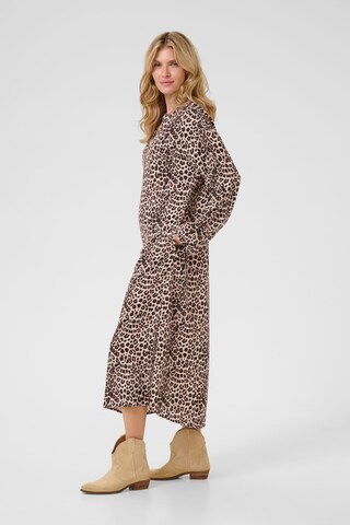 Cream Jurk 'Venta' in Bruin