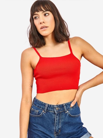 Bianco Lucci Gebreide top in Rood