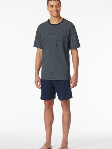 SCHIESSER Pyjama ' Schlafanzug kurz - Comfort Essentials ' in Blau: Vorderseite