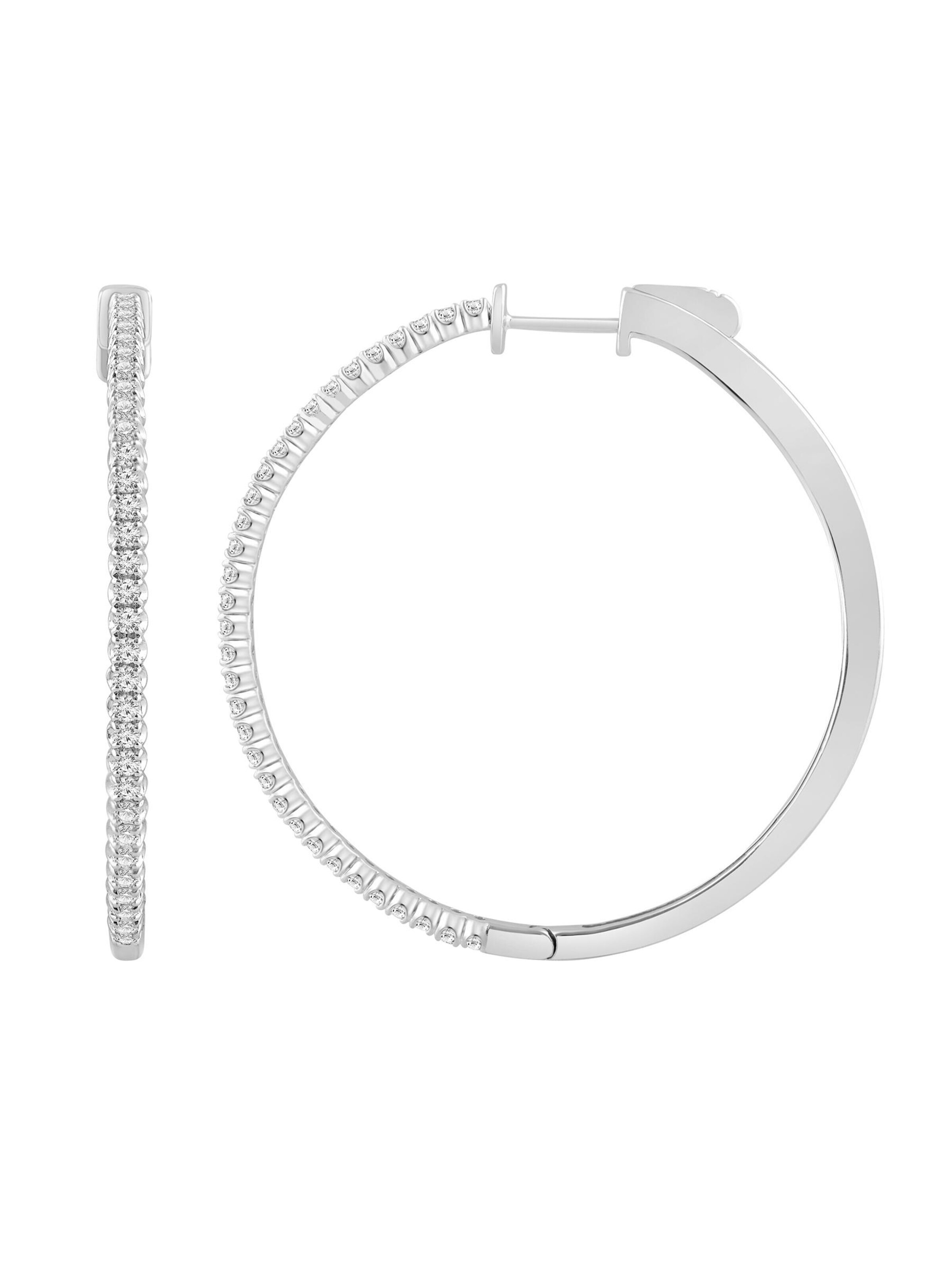 Boucles d'oreilles 'Ohrringe aus 375 Weißgold mit Lab Grown Diamant' ETHISHER DIAMANTEN en argent