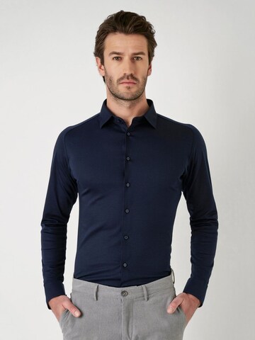 DESOTO Slim fit Button Up Shirt in Blue: front