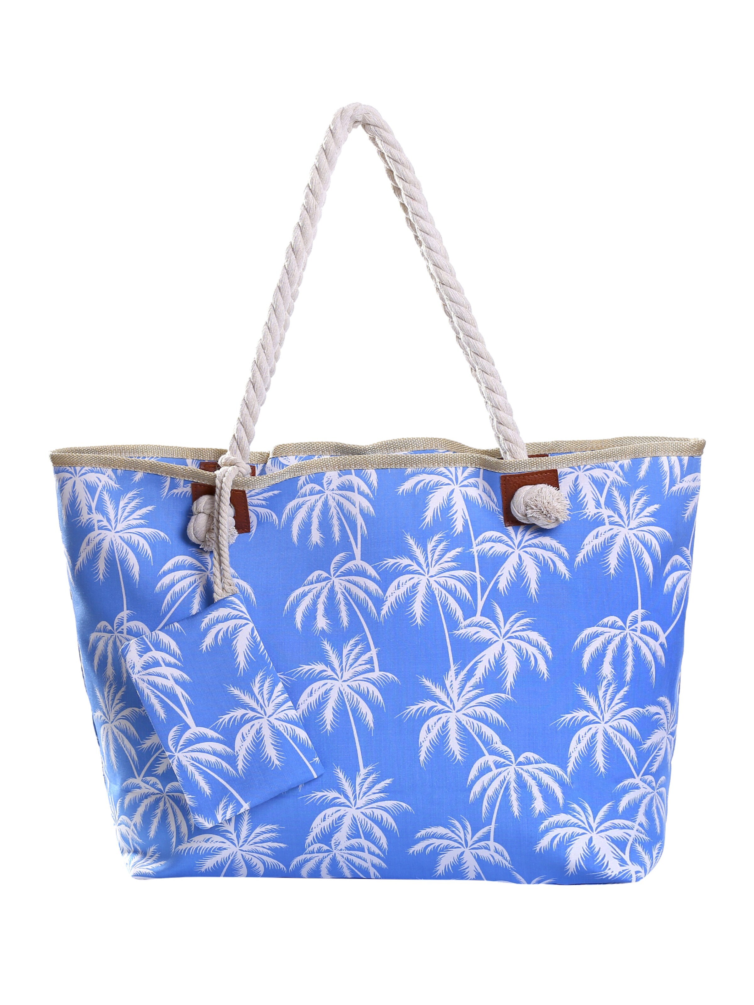 DonDon Strandtasche 'DonDon Strandtasche mit Reißverschluss Shopper Beach bag Badetasche Bunte Welt'‌‌ in Blau: Vorderseite