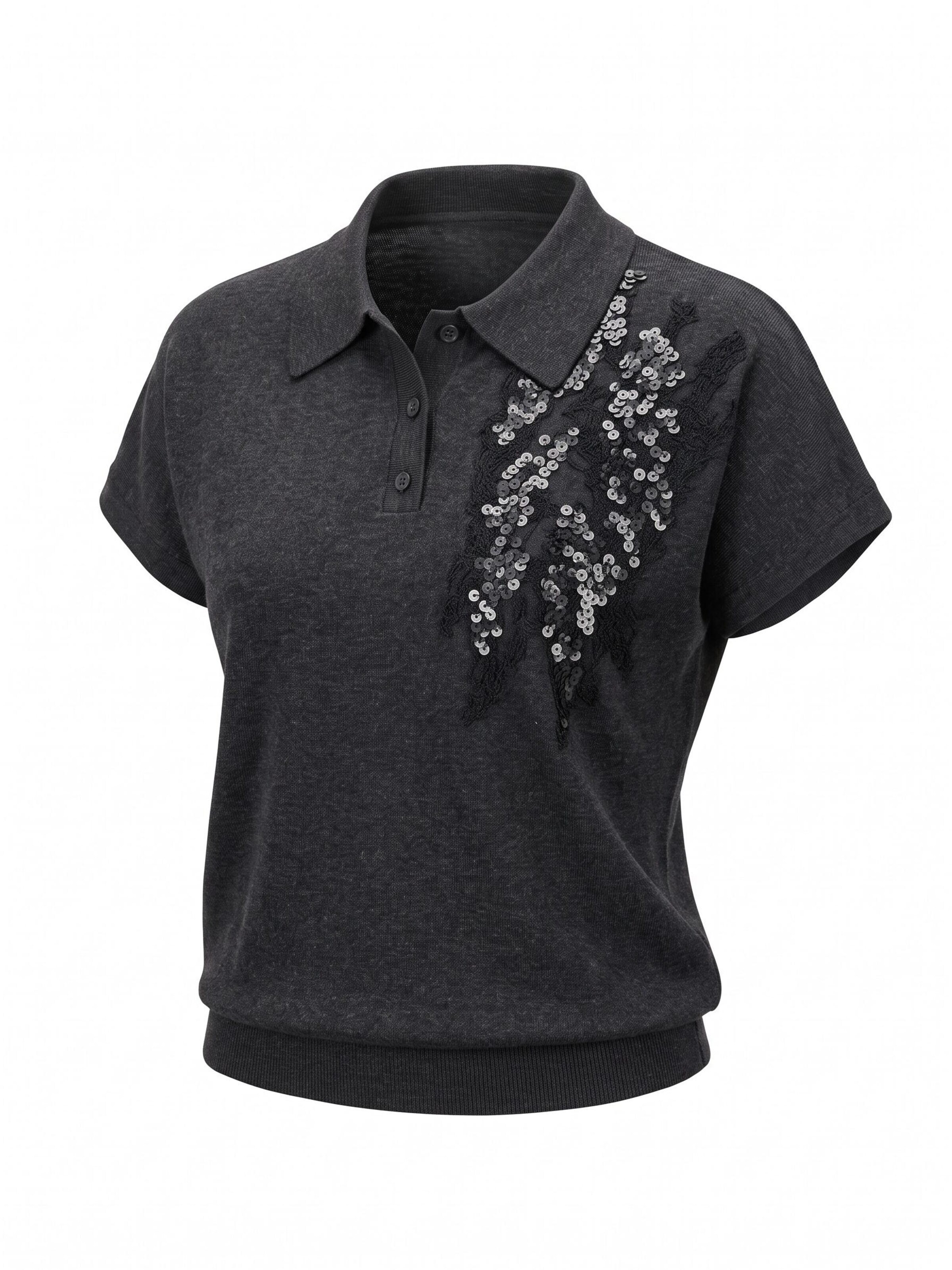 Viore Sticktop 'Knitted top'‌ in Grau: Vorderseite