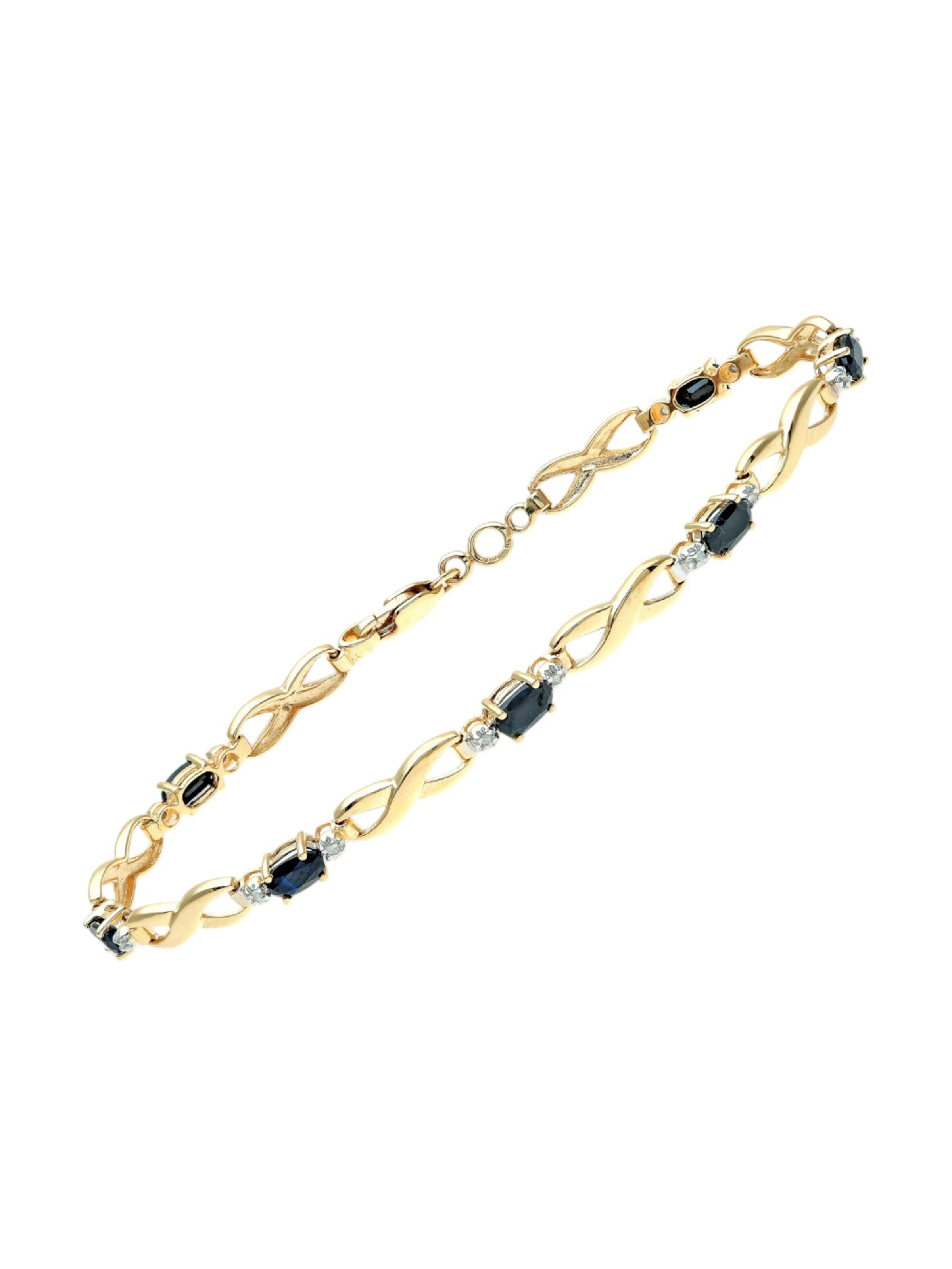 DIAMANT LETERNEL - Pulsera 'Armband aus 375 Gelbgold mit Diamant mit Saphir' en amarillo