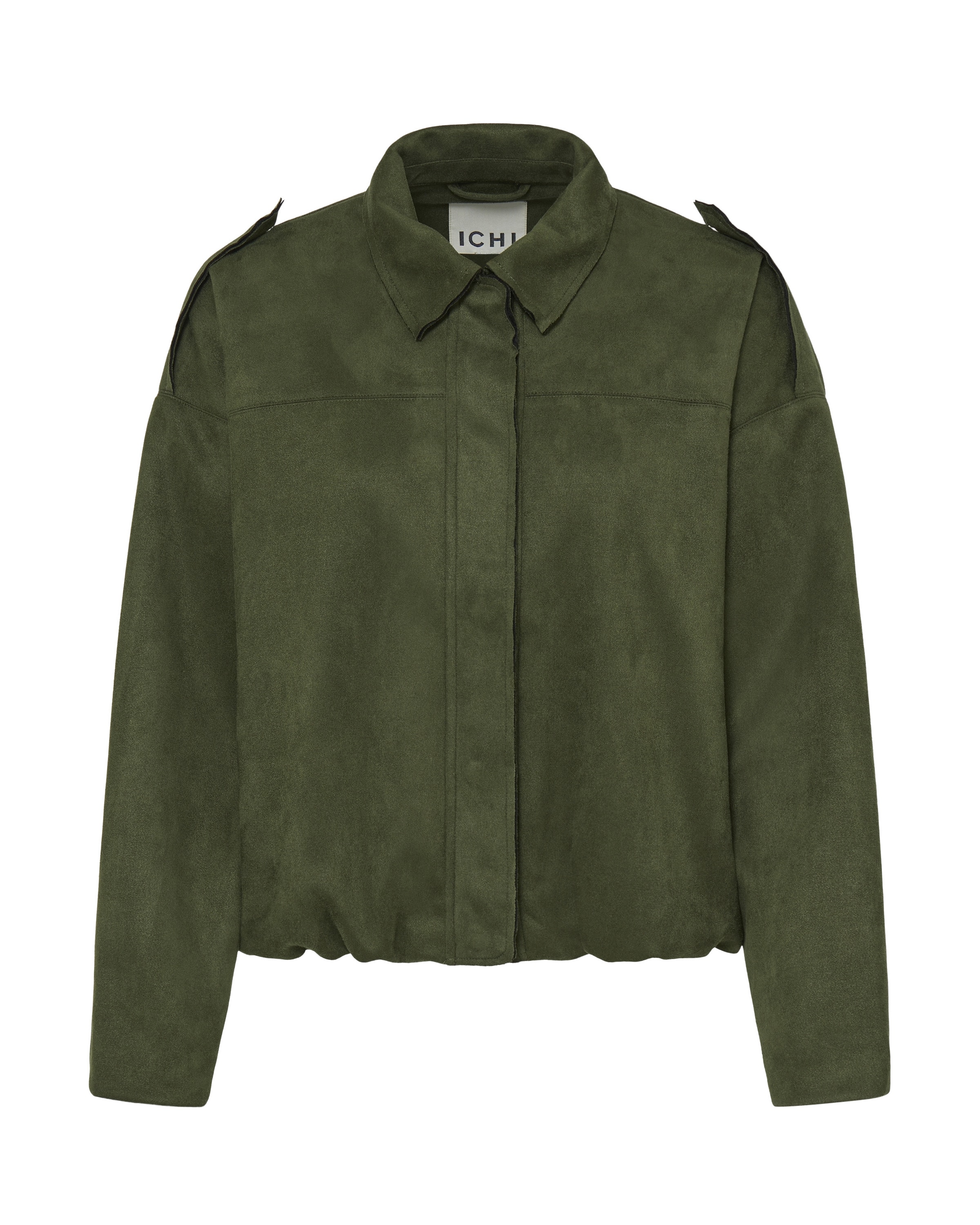 ICHI Between-season jacket in Green: front