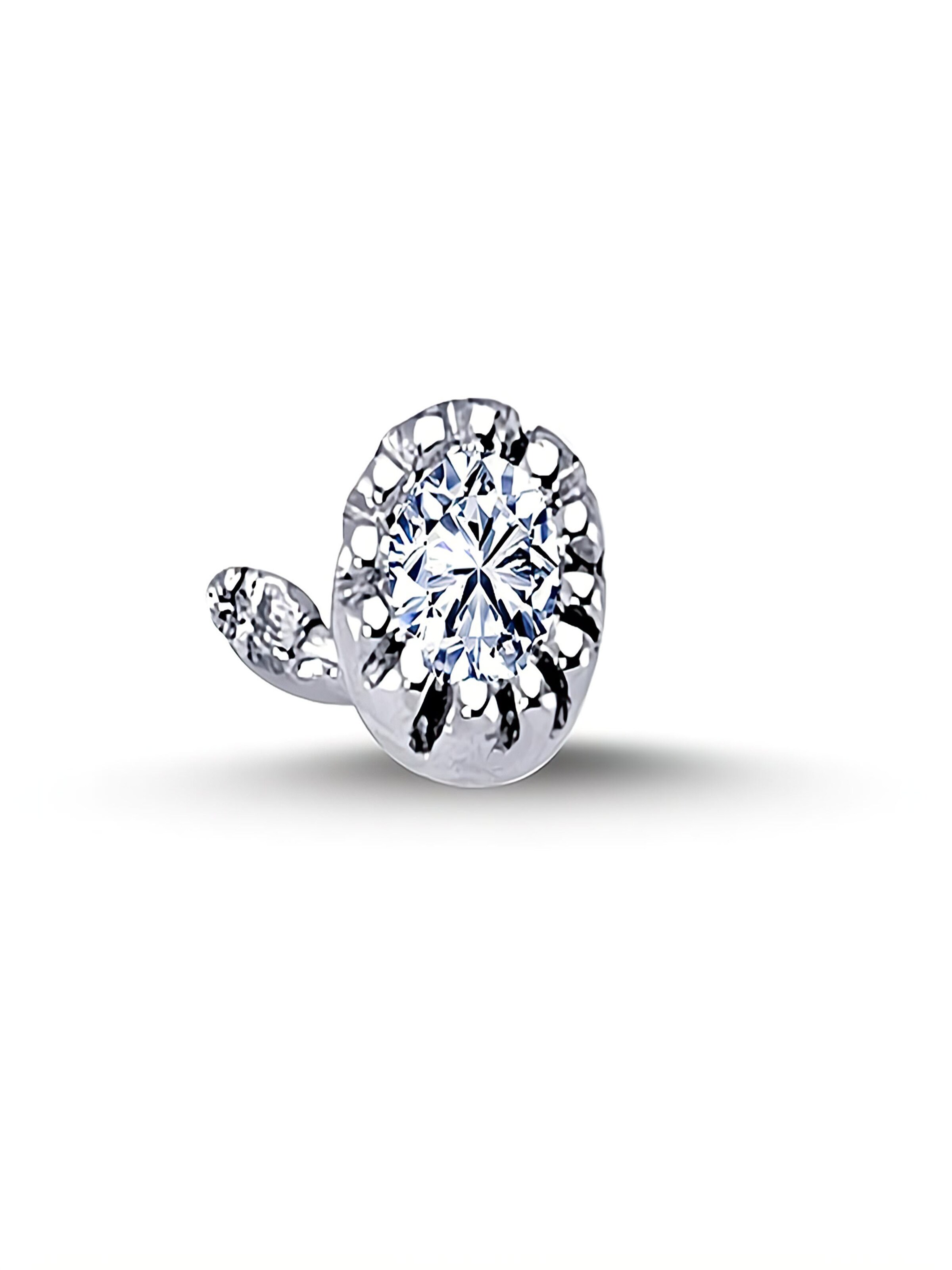 EinStein Diamant Piercings 'Piercing + 0,05 Carat Diamant Nasenpiercing 750er 18 Karat Weißgold' in Gold: front
