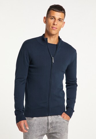 MO Knit Cardigan in Blue: front