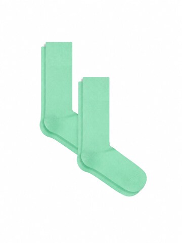 Albero Natur Socks 'Bio-Baumwoll-Socken mit längerem Bündchen - 2er Pack' in Green: front