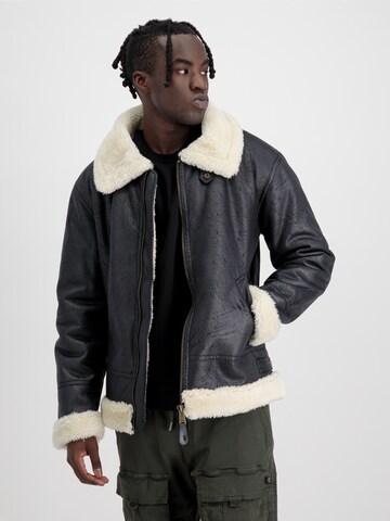 ALPHA INDUSTRIES Winterjas 'B3 FL' in Zwart: voorkant