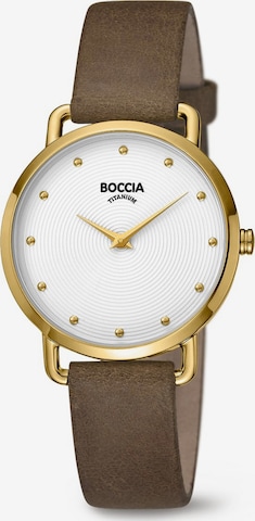 Boccia Titanium Analog Watch in Brown: front