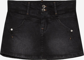 BershkaSuknja - crna boja: prednji dio