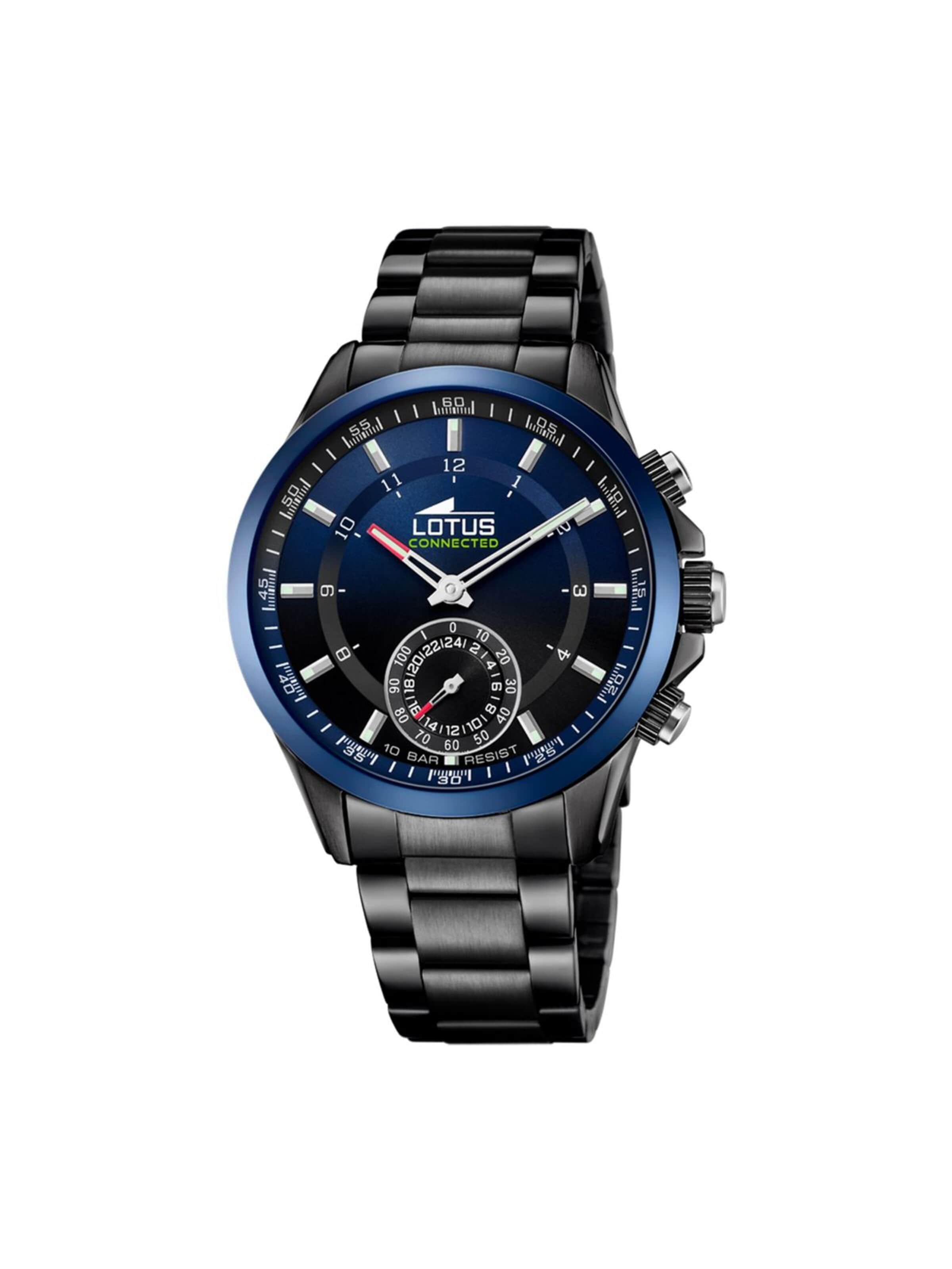 Lotus Analoog horloge in Zwart: voorkant