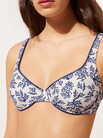 CALZEDONIA Balconette Bikini Top in Blue