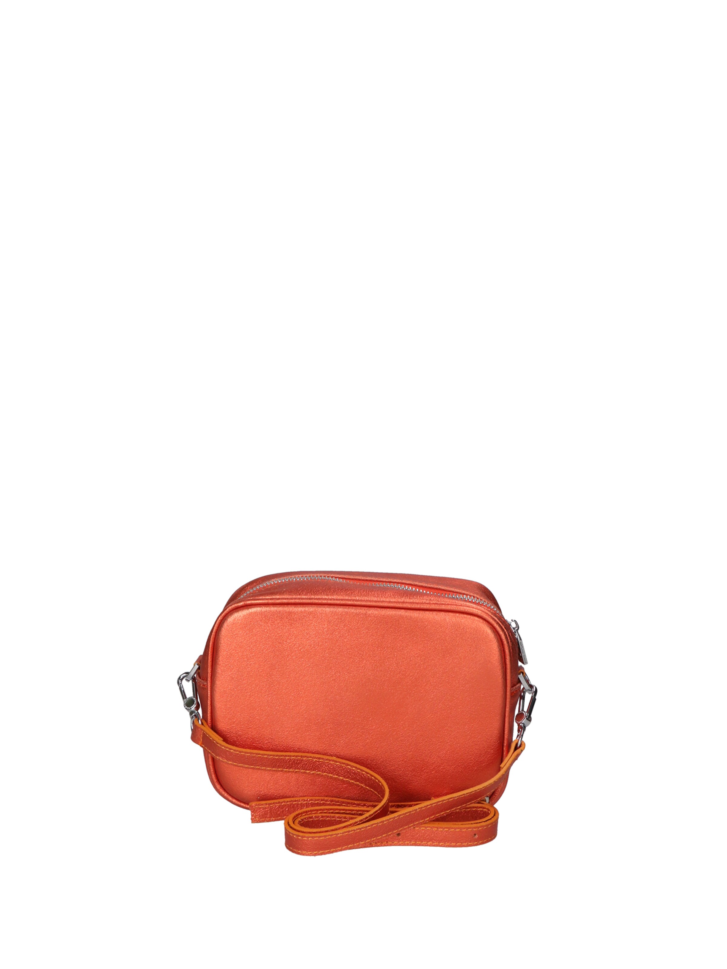 Borsa a tracolla 'Borsa a Tracolla Donna Pelle Laminata con Zip' di Virginia Rhinè in rosa