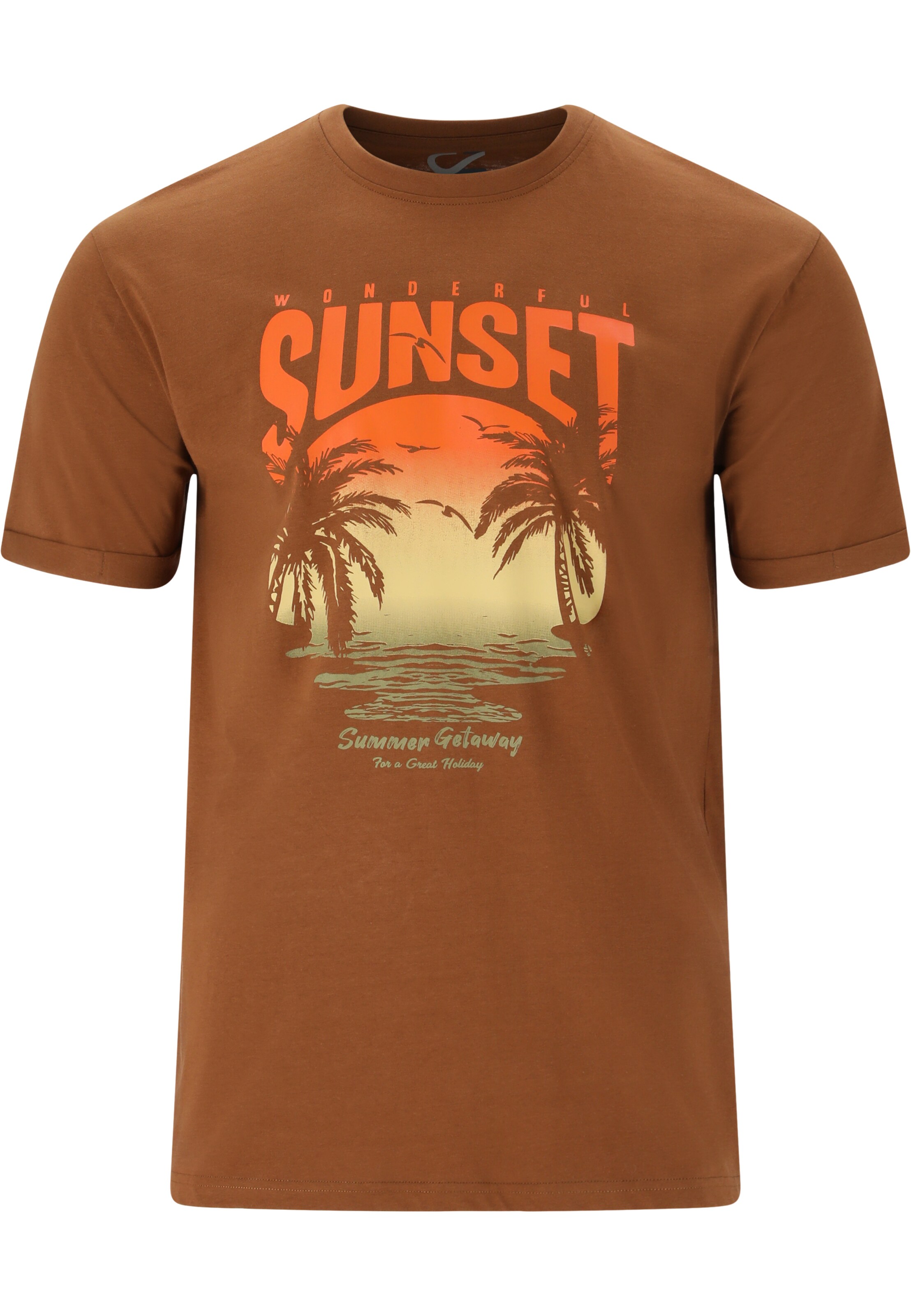 Cruz Functioneel shirt 'Nicky' in Bruin: voorkant