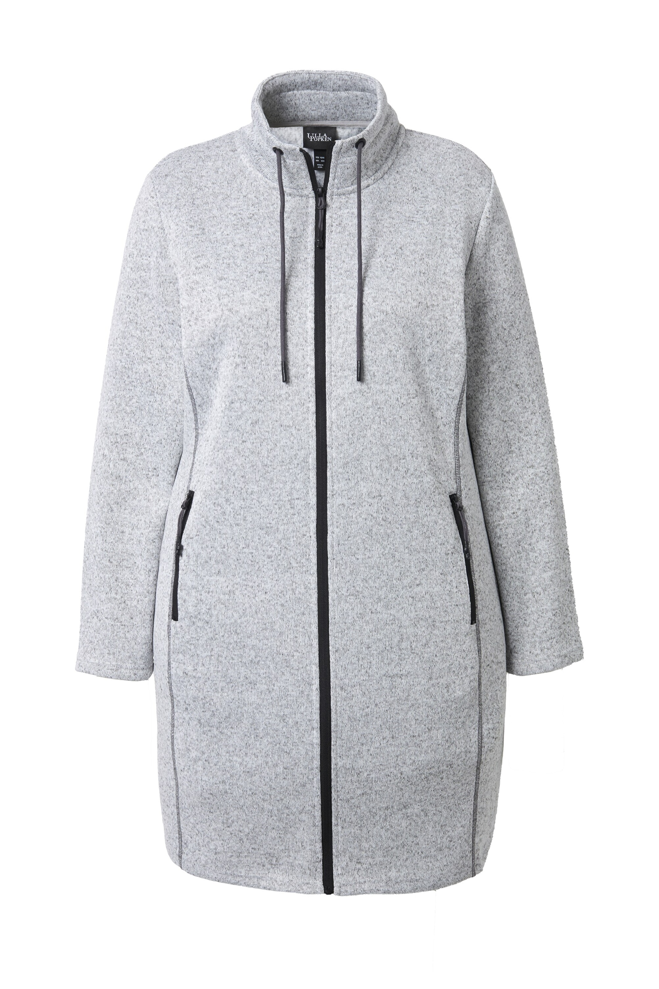 Ulla Popken Fleecejacke in Grau: Vorderseite