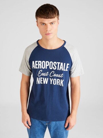 AÉROPOSTALE Tričko 'EAST COAST' – modrá: přední strana
