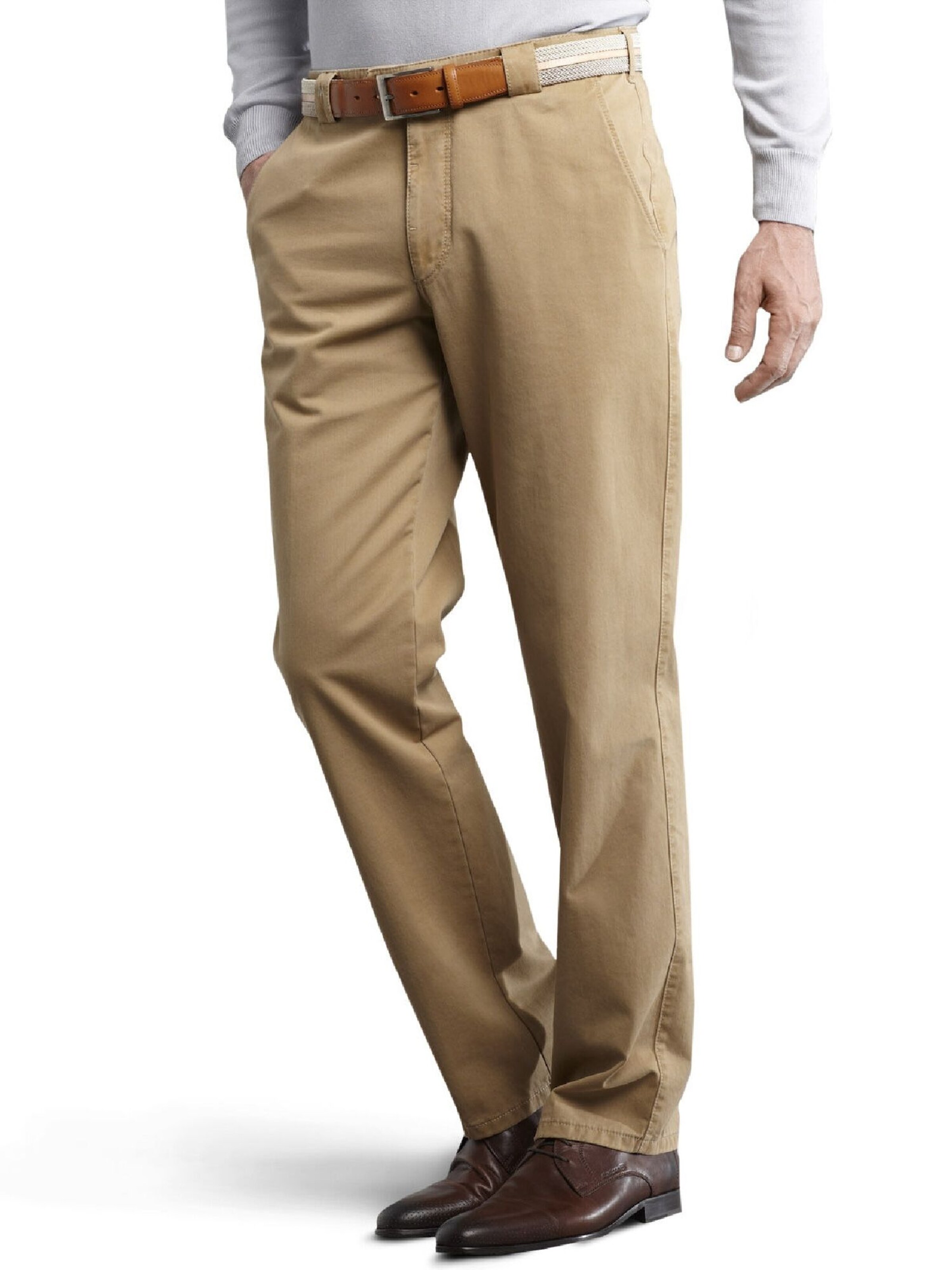 Regular Pantalon chino 'Roma' Meyer Hosen en marron : devant