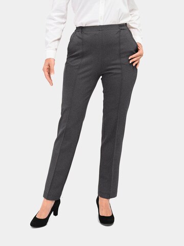 Coupe slim Pantalon 'Martha' Goldner en gris : devant