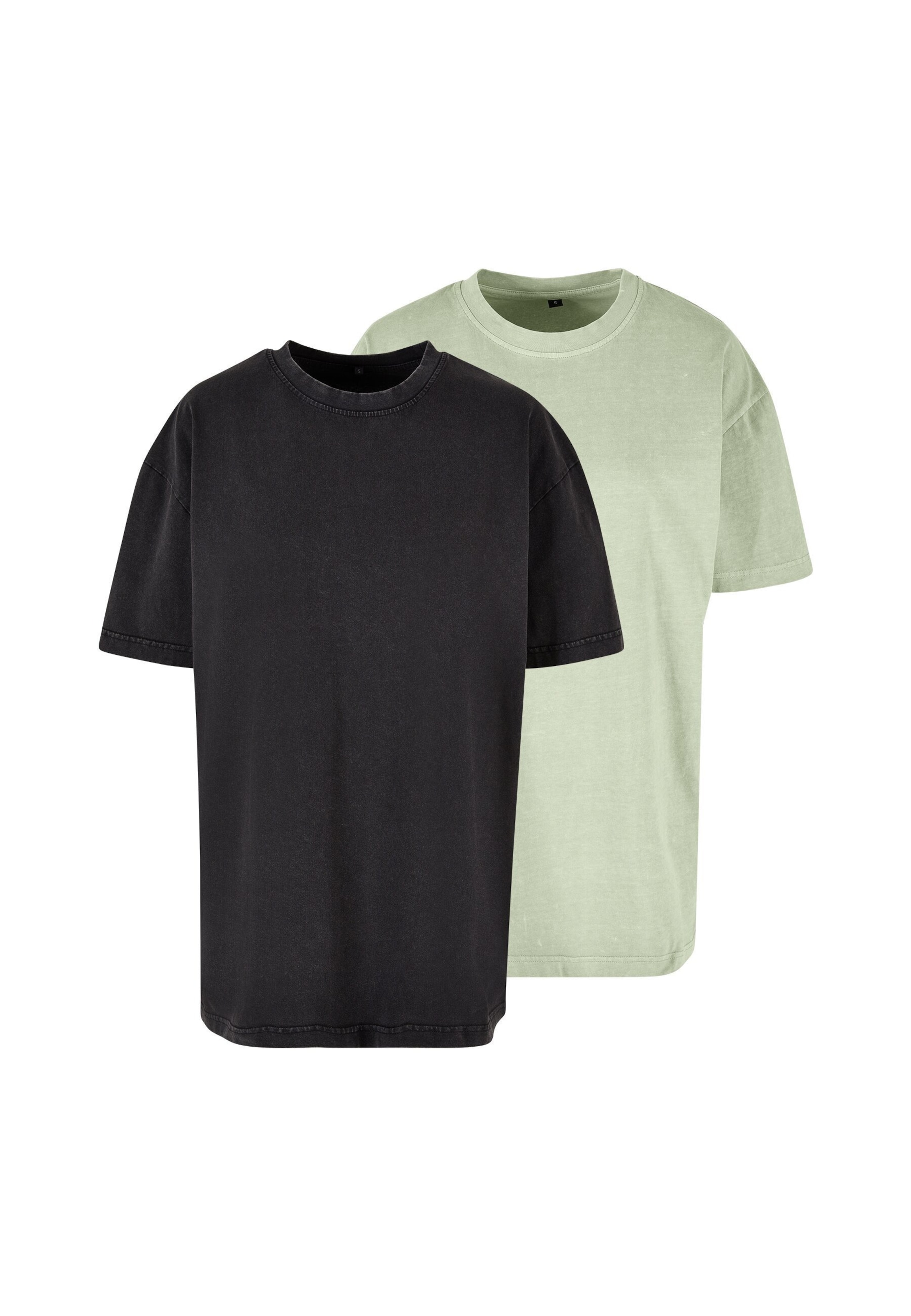 Urban Classics T-shirt en L en vert pastel / noir, Vue avec produit