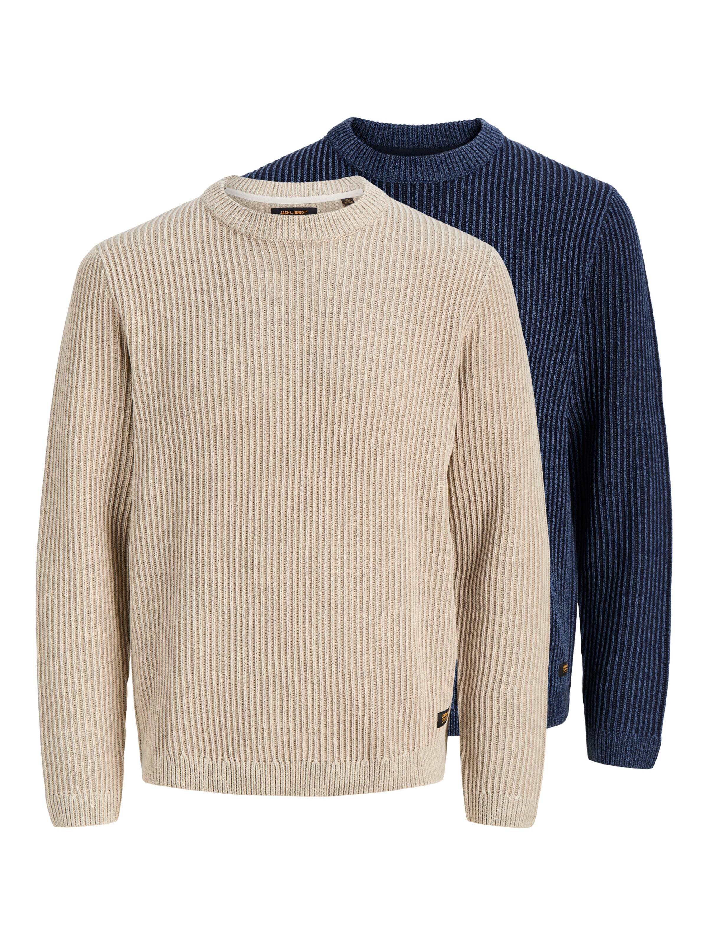 JACK & JONES Πουλόβερ 'JJEDOVER' σε μπεζ: μπροστά
