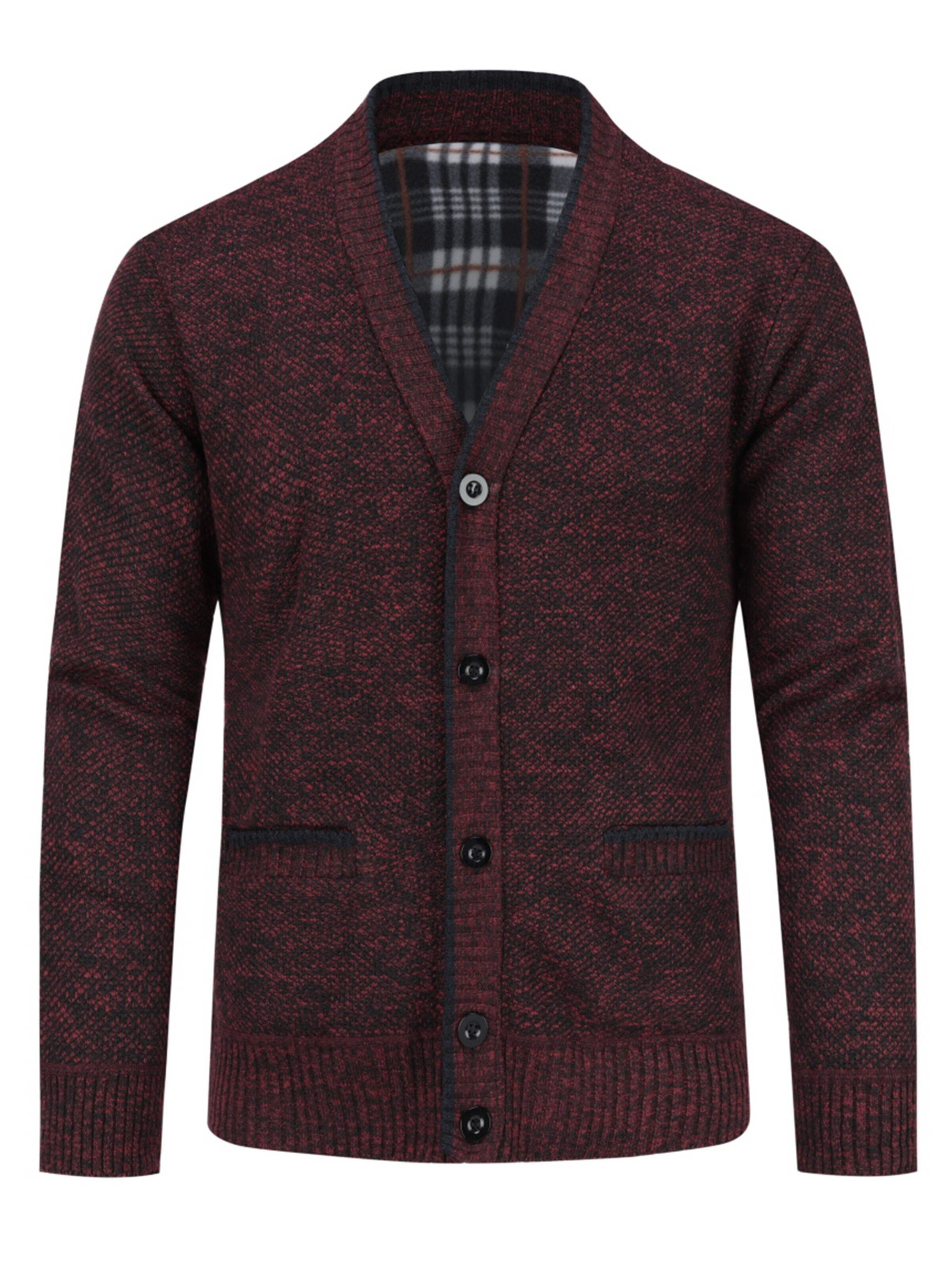ALLTHEMEN Knit Cardigan in Red: front