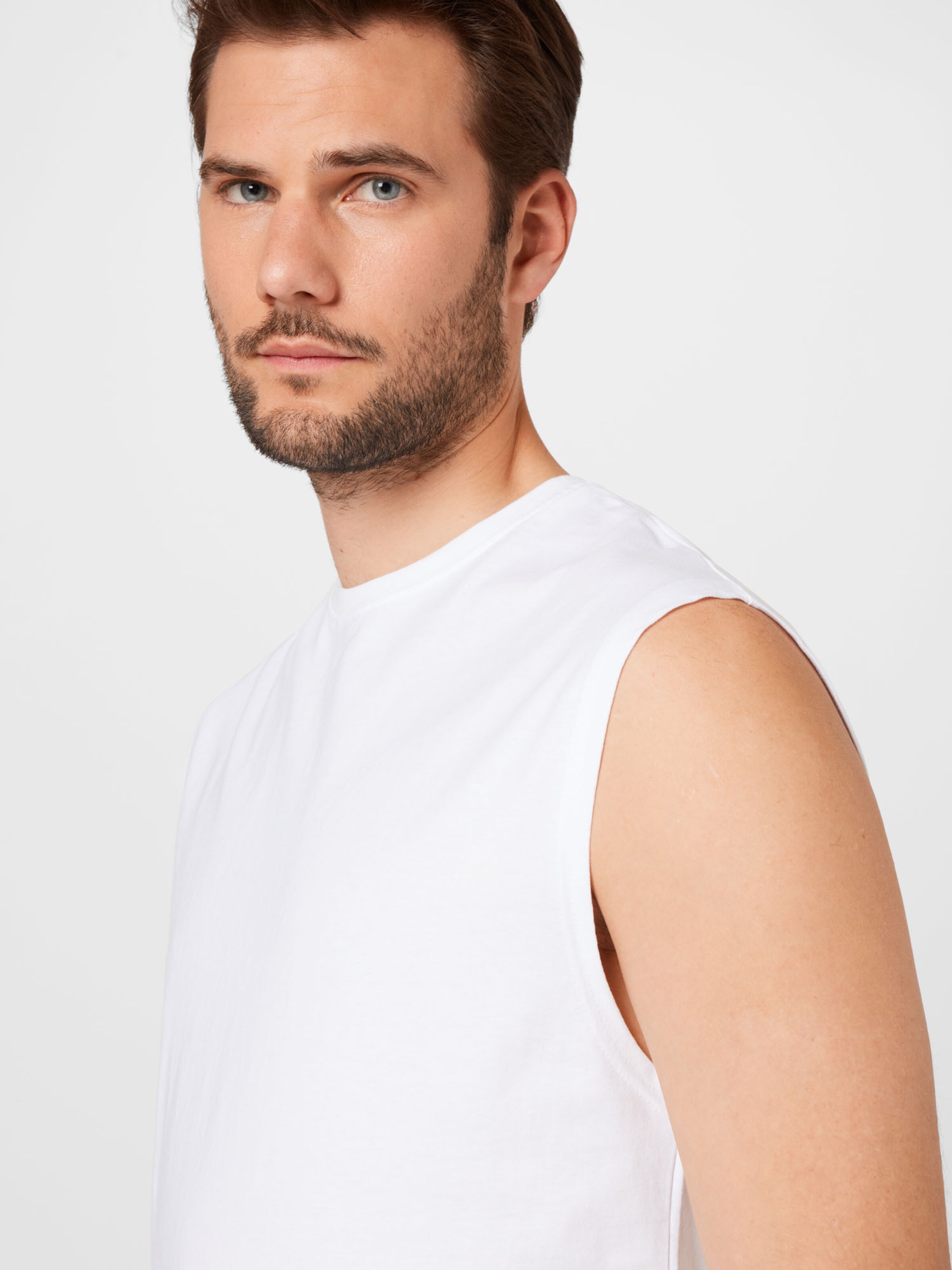 Männer Shirts Solid T-shirt in Weiß - KW27433 Männer Shirts Solid T-shirt in Weiß - KW27433